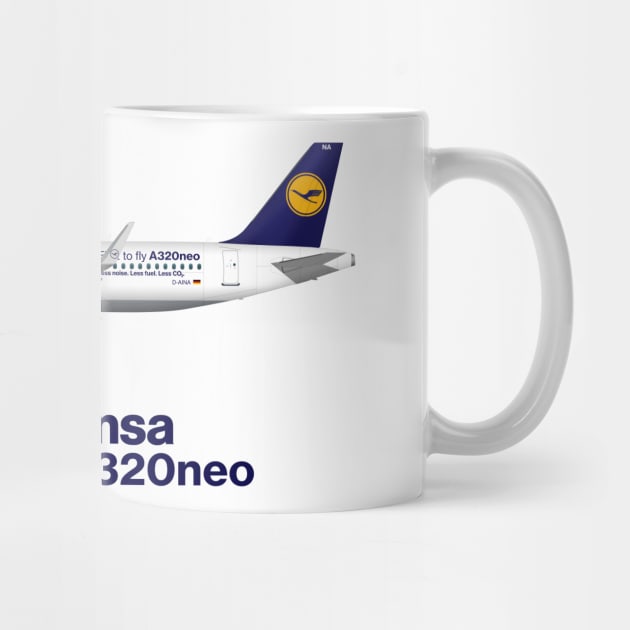 Illustration of Lufthansa Airbus A320 NEO D-AINA by SteveHClark